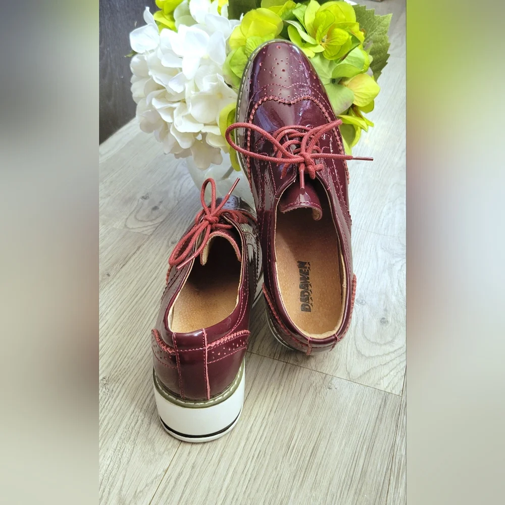 Dadawen Burgundy Wingtip Oxford Loafer 1.5